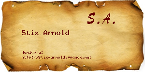 Stix Arnold névjegykártya