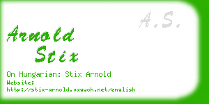 arnold stix business card